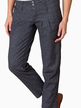 Prana Charcoal Button-Front Casual Pants
